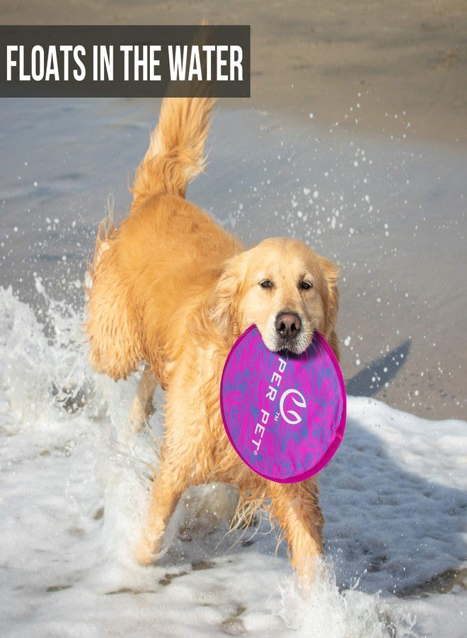 هايبر بيت لعبة هايبر بيت فليبي فلوبر، قرص طائر ناعم للكلاب مقاس 9 بوصات، يطفو على الماء وآمن على الأسنان، عبوة من قطعة واحدة، تصميم دوامة أرجوانية - Image 2